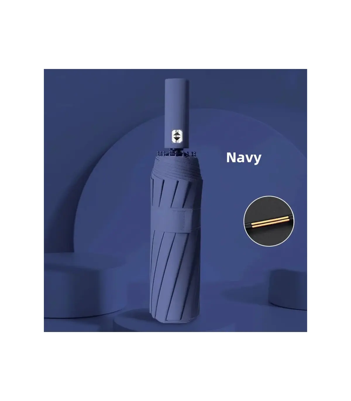 [Navy] Parapluie automatique 24 os 106 cm pour hommes et femmes à l\'extérieur grand parapluie p