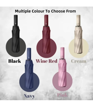 [Navy] Parapluie automatique 24 os 106 cm pour hommes et femmes à l\'extérieur grand parapluie p