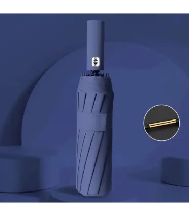 Parapluie automatique [Navy] 24 os 106 cm, grand, pliant, pour hommes et femmes, idéal pour la pluie et le soleil