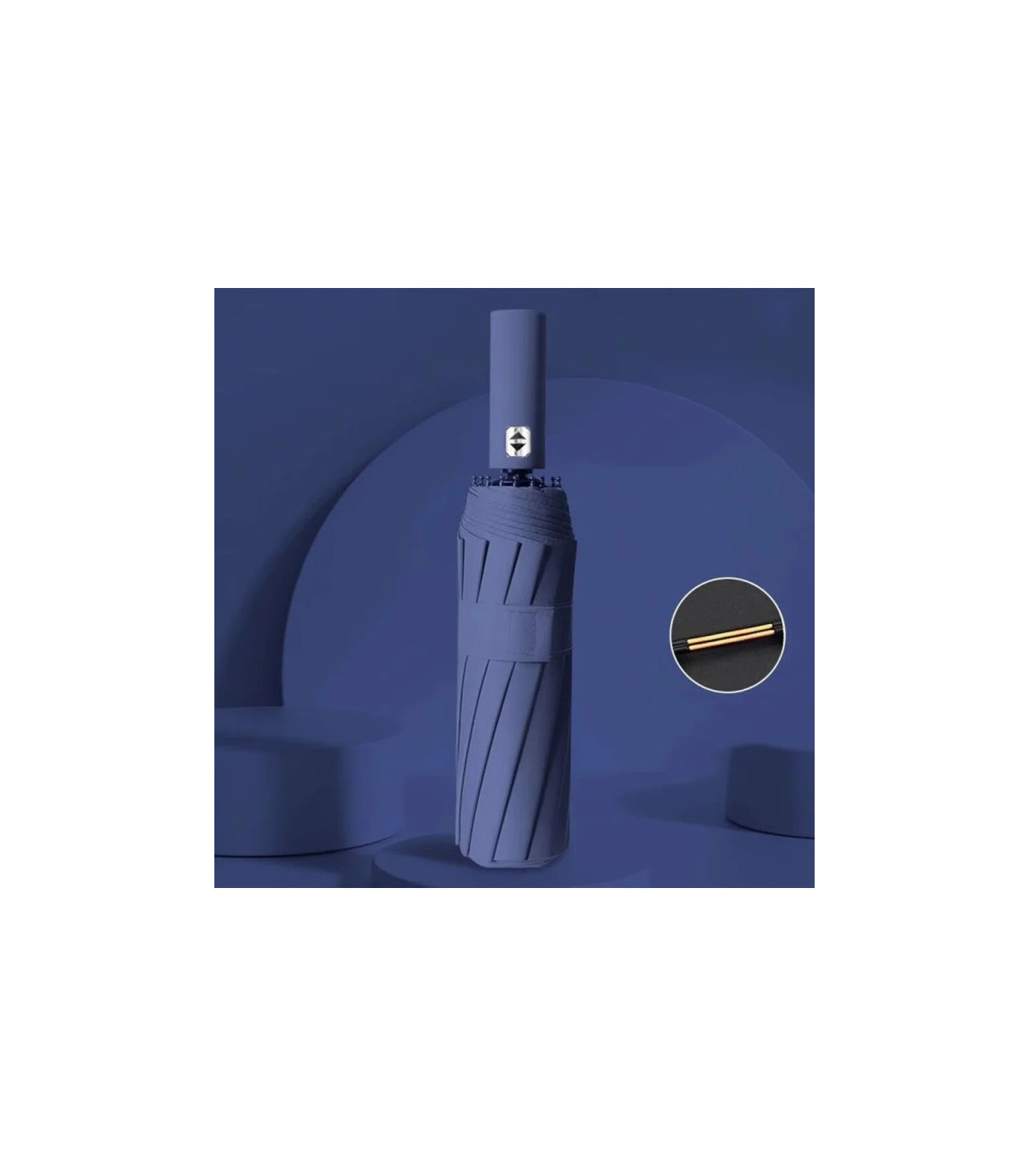 Parapluie automatique [Navy] 24 os 106 cm, grand, pliant, pour hommes et femmes, idéal pour la pluie et le soleil