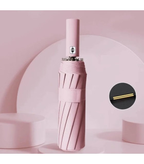 [Rosa] Automatischer Regenschirm mit 24 Streben, 106 cm für Männer und Frauen, großer Regenschirm für den Außenbereich.