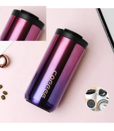 [Rose-2PCS] Bouteille Thermos 400ML en acier inoxydable, tasse à café isolée, flacons étanches pour voiture et voyage