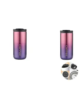 [Pink-2PCS 500ML] 400ML stainless steel coffee thermos bottle, thermal cup, flask