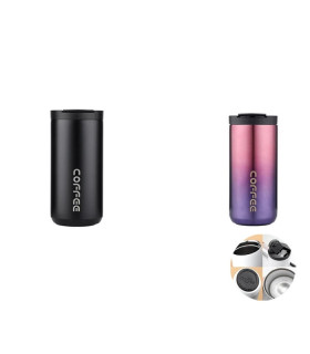 [Bianco-Rosa-2PCS 500ML] Borraccia termica da caffè in acciaio inossidabile da 400ML, tazza termica.