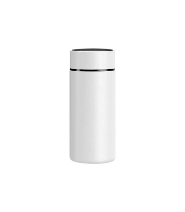 [WHITE 200ml] Insulated stainless steel water cup 304, equipped with a display screen