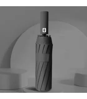 Paraguas automático negro de 24 varillas de 106 cm para hombres y mujeres, paraguas grande para exteriores.