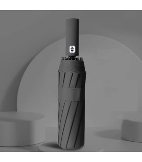 Parapluie automatique 24 os 106 cm, grand, pliant, pour hommes et femmes, idéal pour la pluie et le soleil [Couleur Noir]