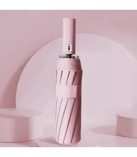 Paraguas automático rosa de 24 varillas de 106 cm para hombres y mujeres, paraguas grande para exteriores.