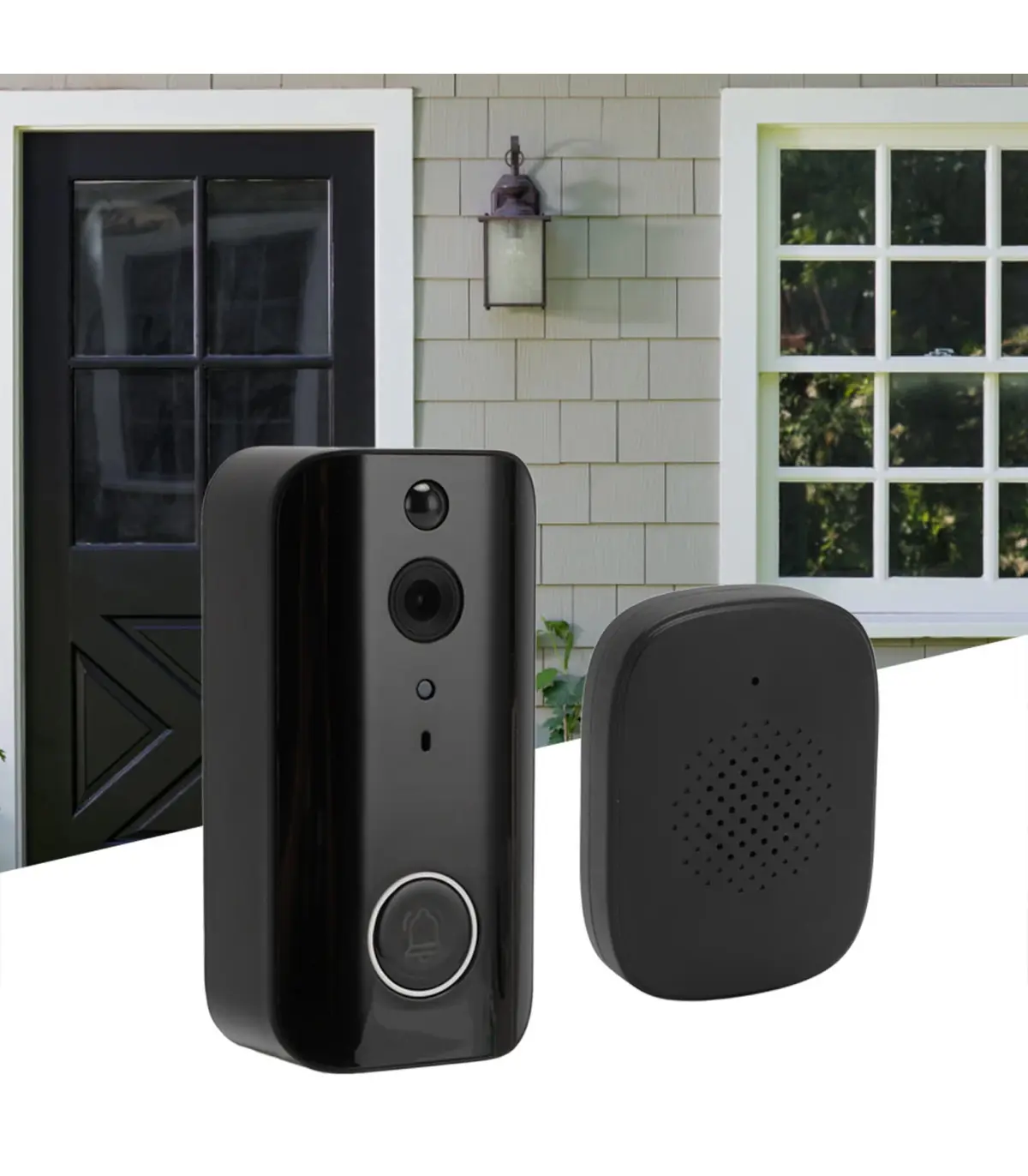 Sonnette caméra 2 voies parler détection de mouvement 1080P Vision nocturne infrarouge sans fil