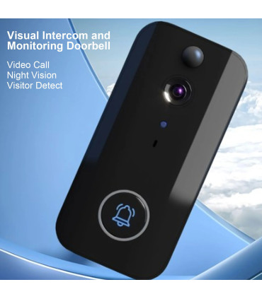 Sonnette caméra 2 voies parler détection de mouvement 1080P Vision nocturne infrarouge sans fil