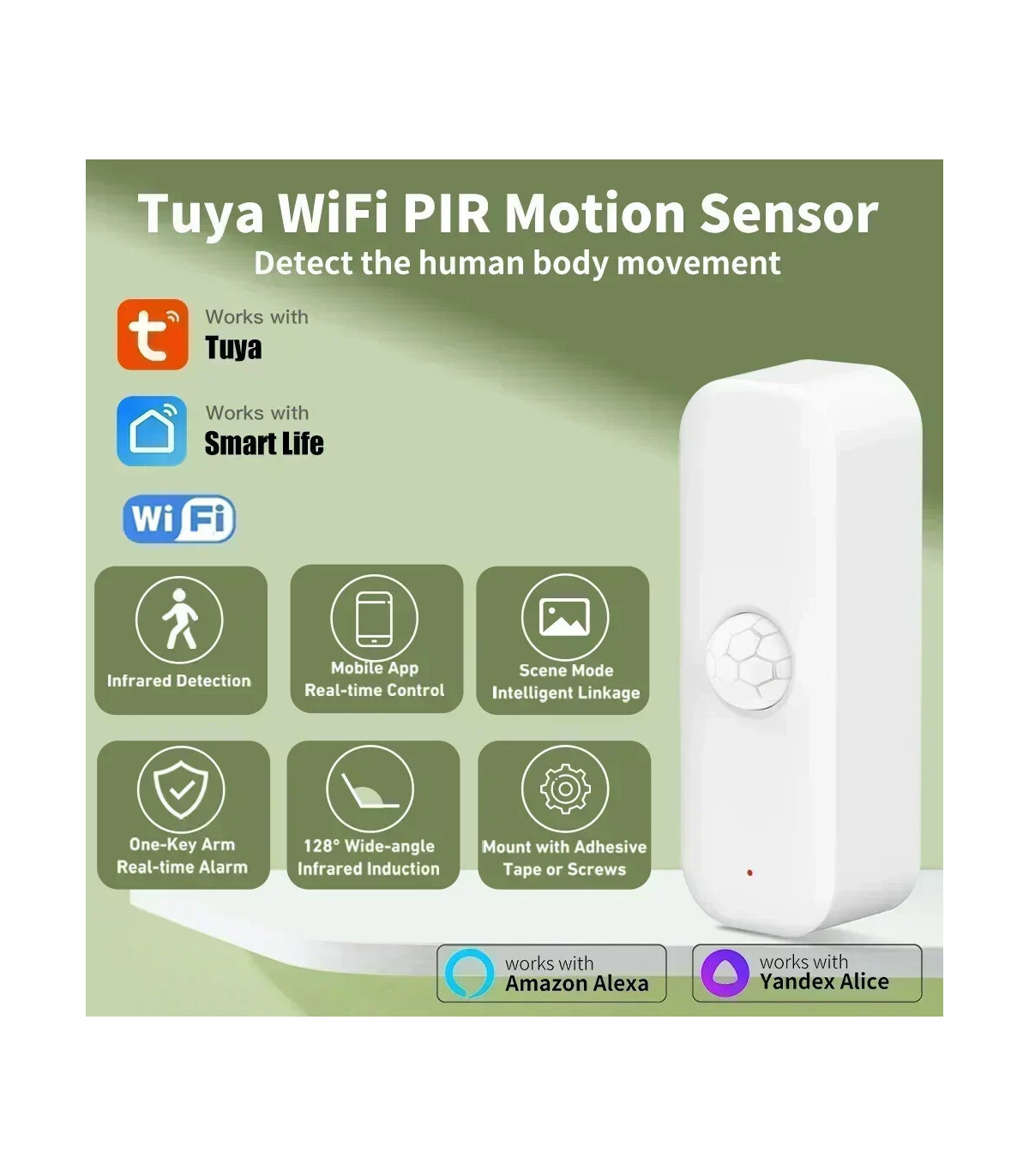 [WiFi Version] Tuya WiFI capteur de mouvement PIR corps humain intelligent capteur anti-cambrio