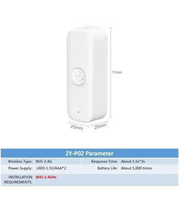 [WiFi Version] Tuya WiFI capteur de mouvement PIR corps humain intelligent capteur anti-cambrio