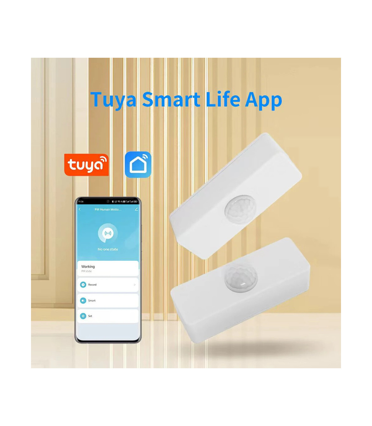 [1PCS WiFi] Tuya WiFi Smart PIR capteurs de présence humaine capteur d\'alarme antivol de sécuri