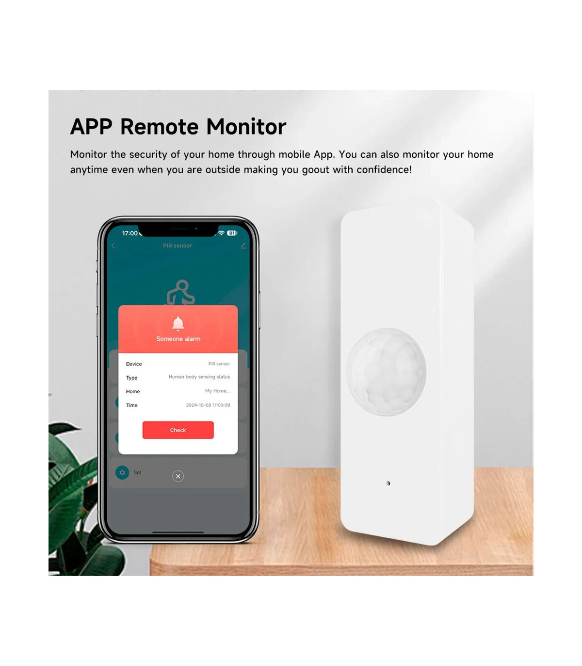 [4PCS WiFi] Capteur de mouvement WiFi sans fil Tuya, détecteur PIR, application Smart Life, dis