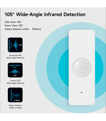 [1PCS WiFi] Capteur de mouvement WiFi sans fil Tuya, détecteur PIR, application Smart Life, dis