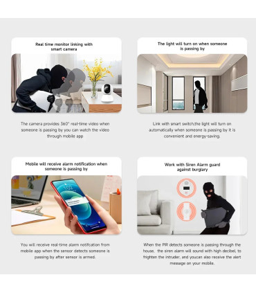 [1PCS WiFi] Capteur de mouvement WiFi sans fil Tuya, détecteur PIR, application Smart Life, dis