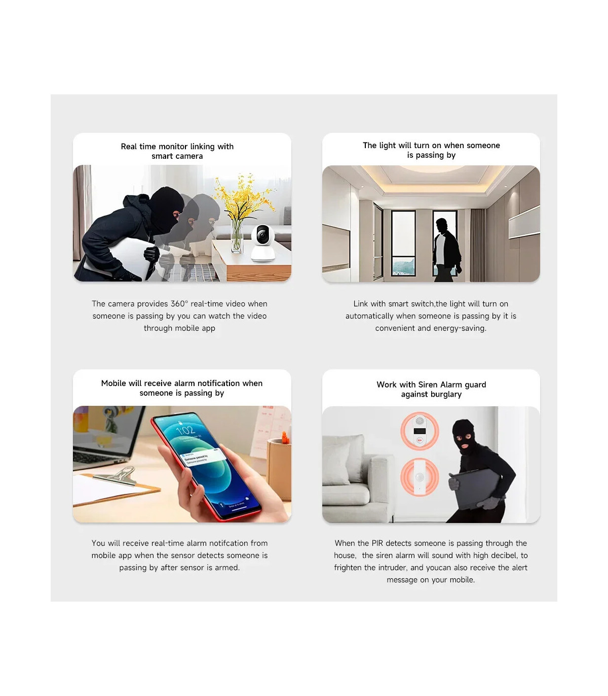 [1PCS WiFi] Capteur de mouvement WiFi sans fil Tuya, détecteur PIR, application Smart Life, dis