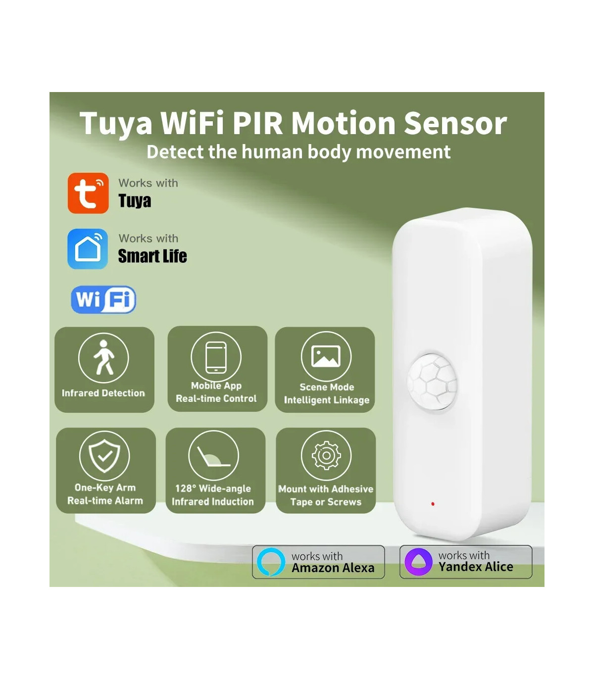 [WiFi Version Wi-Fi] Tuya-Capteur de mouvement PIR pour la maison intelligente, capteur de camb