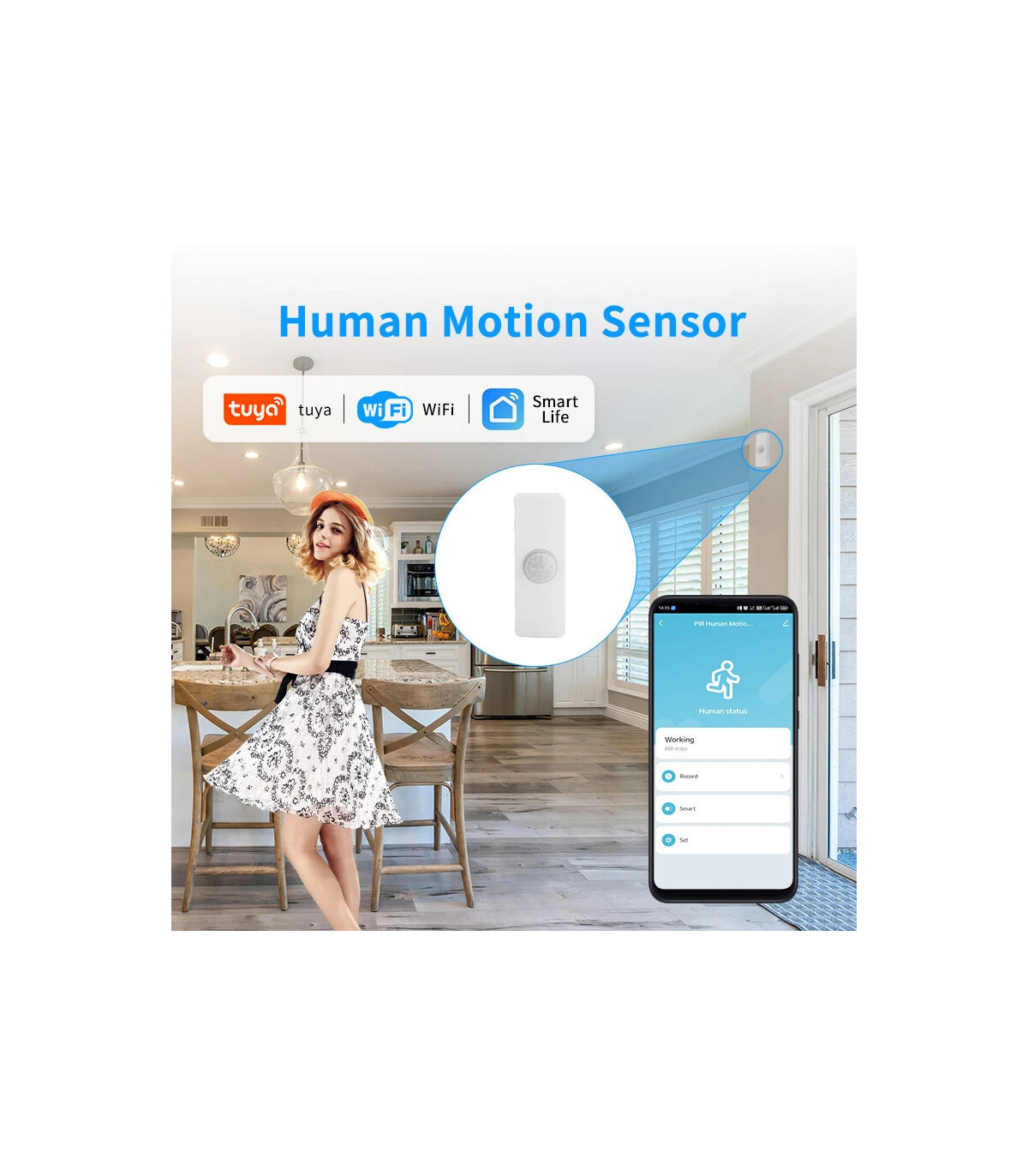 [1PCS WiFi Wi-Fi] Tuya – détecteur de mouvement PIR intelligent WiFi, télécommande pour maison 