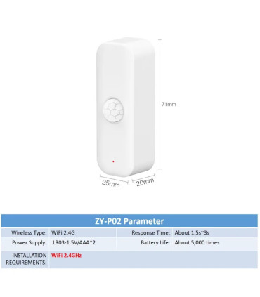 [WiFi Version] Capteur de mouvement intelligent Tuya WiFI, PIR, capteur antivol à domicile, tél
