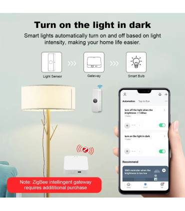 [1pc ZigBée] Tuya ZigBee capteur de lumière capteur de Luminance détecteur de luminosité d\'écla