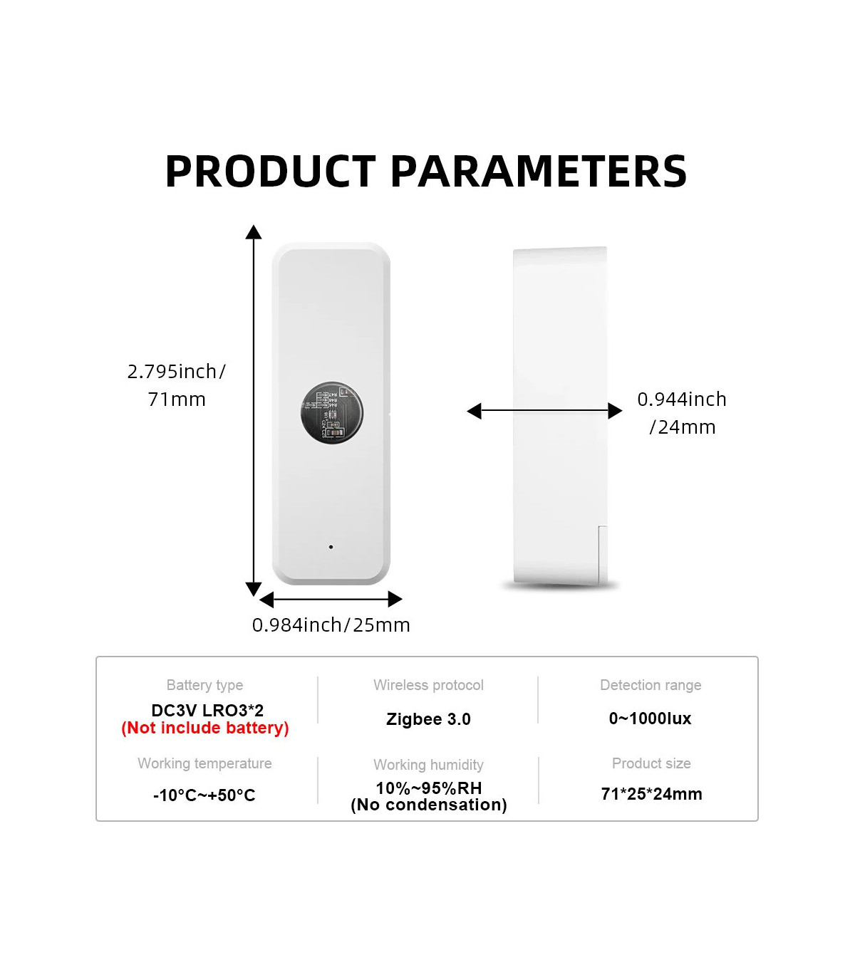 [1pc ZigBée] Tuya ZigBee capteur de lumière capteur de Luminance détecteur de luminosité d\'écla