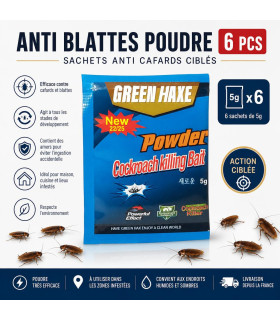 Anti blattes poudre 6 pcs - sachets anti cafards ciblés - AI image 1