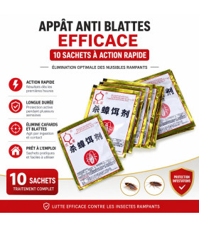 Appât Anti Blattes Efficace - 10 sachets à action rapide - AI image 1
