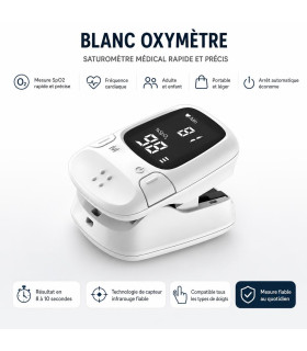 Blanc oxymètre - Saturomètre Médical Rapide et Précis - Blanc - AI image 1
