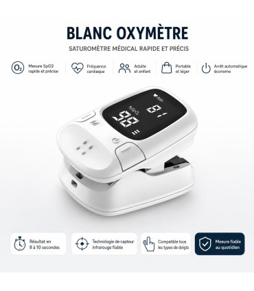 Blanc oxymètre - Saturomètre Médical Rapide et Précis - Blanc - AI image 1