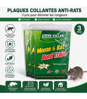 Plaques Collantes Anti-Rats - 3 pcs pour éliminer les rongeurs - AI image 1