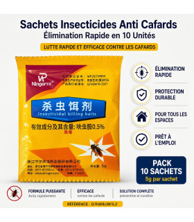 Sachets Insecticides Anti Cafards - Élimination Rapide en 10 Unités - AI image 1