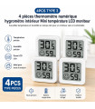 [4PCS Type 3] 4 pièces thermomètre numérique hygromètre intérieur Mini température LCD moniteur