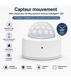 Capteur mouvement - Mini Détecteur de Mouvement Antivol Intelligent 120° - AI image 1