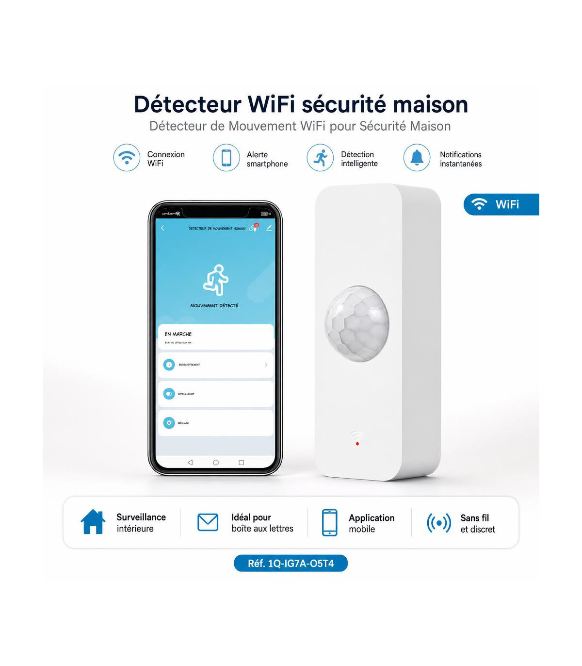 Détecteur WiFi sécurité maison - Détecteur de Mouvement WiFi pour Sécurité Maison - AI image 1