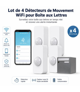 Détecteurs mouvement - Lot de 4 Détecteurs de Mouvement WiFi pour Boîte aux Lettres - AI image 1