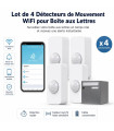 Détecteurs mouvement - Lot de 4 Détecteurs de Mouvement WiFi pour Boîte aux Lettres