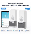 2 WiFi Bewegungsmelder Post - Bewegungsmelder WiFi für Briefkasten 2er-Pack