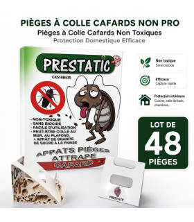 Pièges à Colle Cafards Non pro - Pièges à Colle Cafards Non Toxiques - Protection Domestique Efficace, Lot de 48 - AI image 1