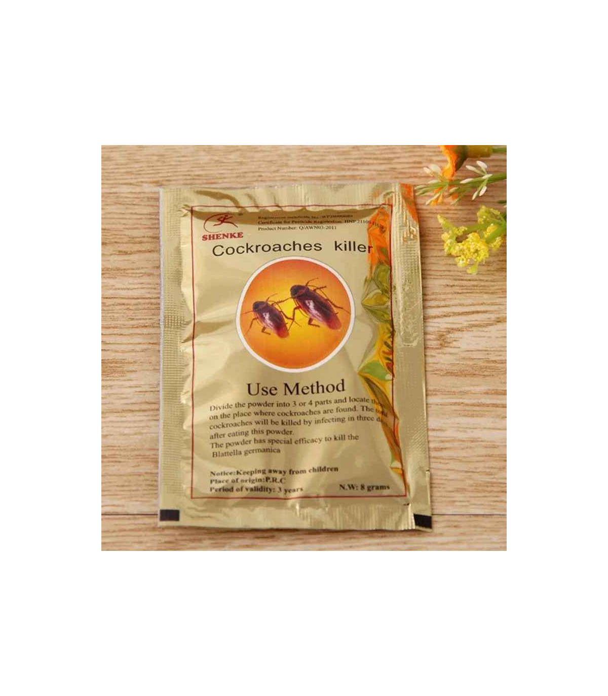 sachet, poudre, anti cafard, doré, 8 grammes