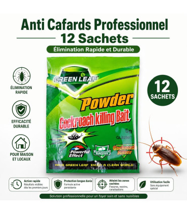 Anti Cafards Professionnel 12 Sachets - Élimination Rapide et Durable - AI image 1