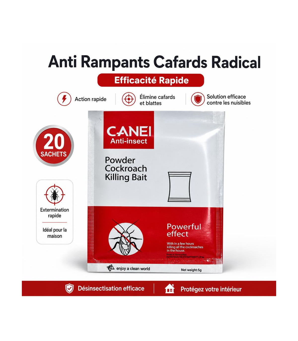 Anti Rampants Cafards Radical - Efficacité Rapide en 20 sachets - AI image 1