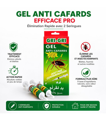 Gel Anti Cafards Efficace pro - Élimination Rapide avec 2 Seringues - AI image 1