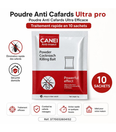 Poudre Anti Cafards Ultra pro - Poudre Anti Cafards Ultra Efficace - Traitement rapide en 10 sachets - AI image 1