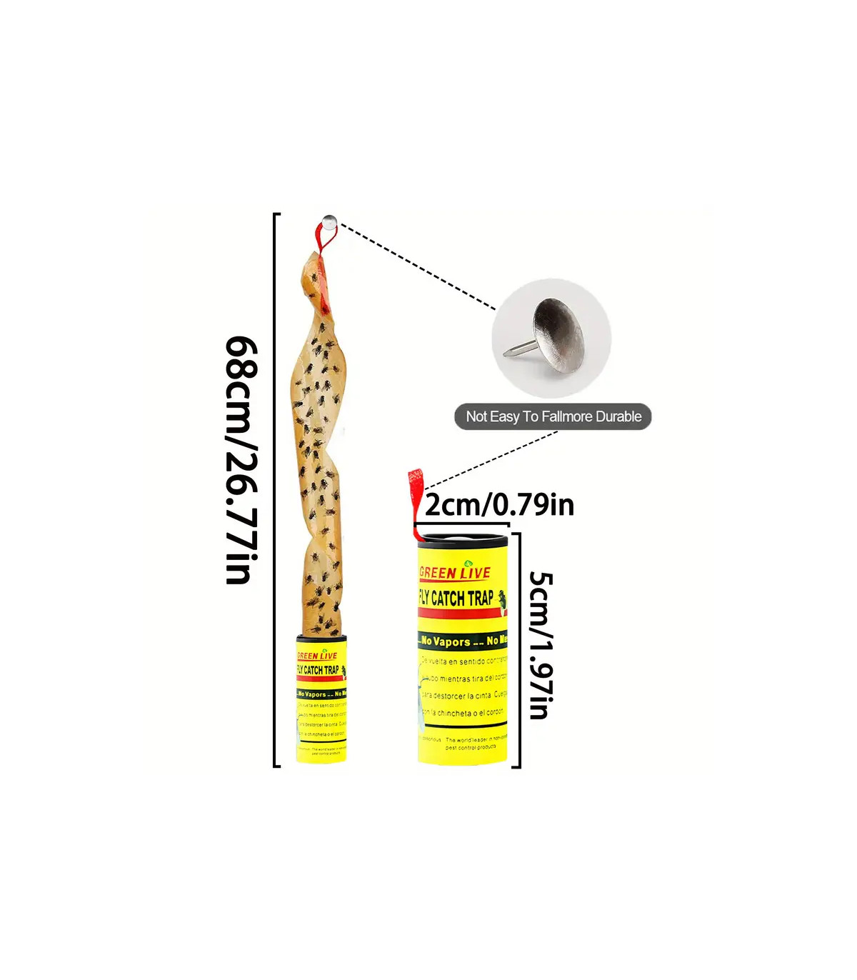 12 strisce adesive Fly & Fly Bug - Potenti, non tossiche, per la casa e l'esterno