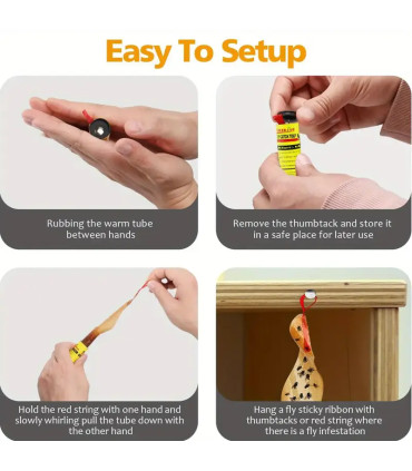 12 strisce adesive Fly & Fly Bug - Potenti, non tossiche, per la casa e l'esterno