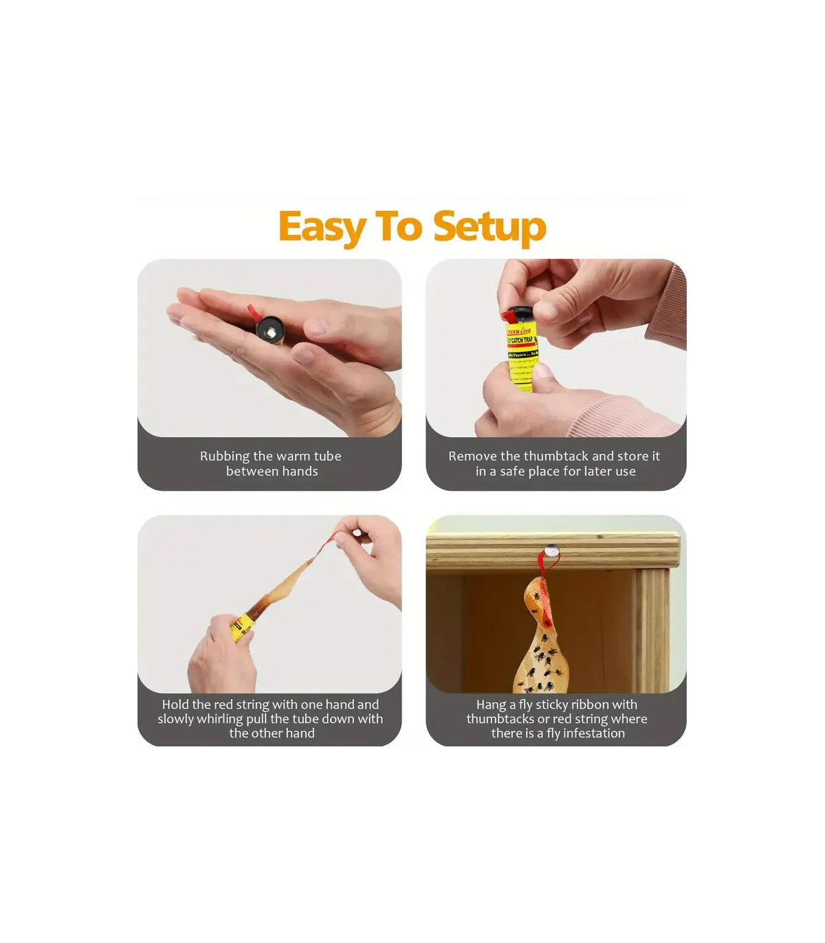 12 strisce adesive Fly & Fly Bug - Potenti, non tossiche, per la casa e l'esterno
