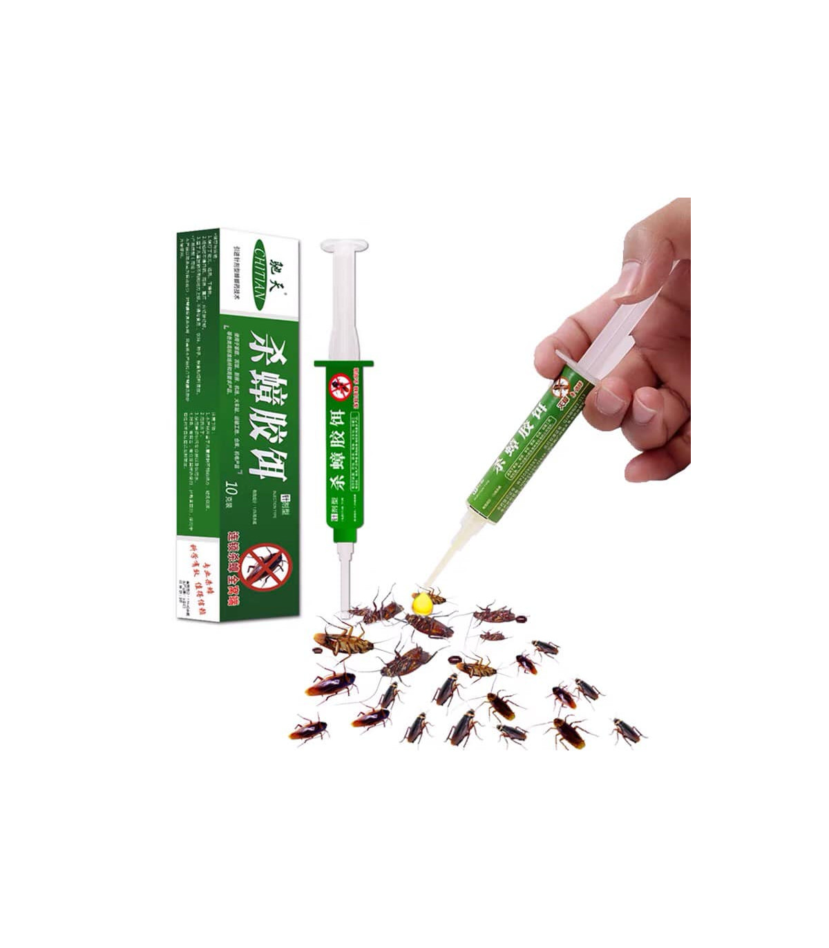 2 Baits to Kill Cockroaches - Cockroach bait gel, syringe, insecticide, pest control, rapid extermination