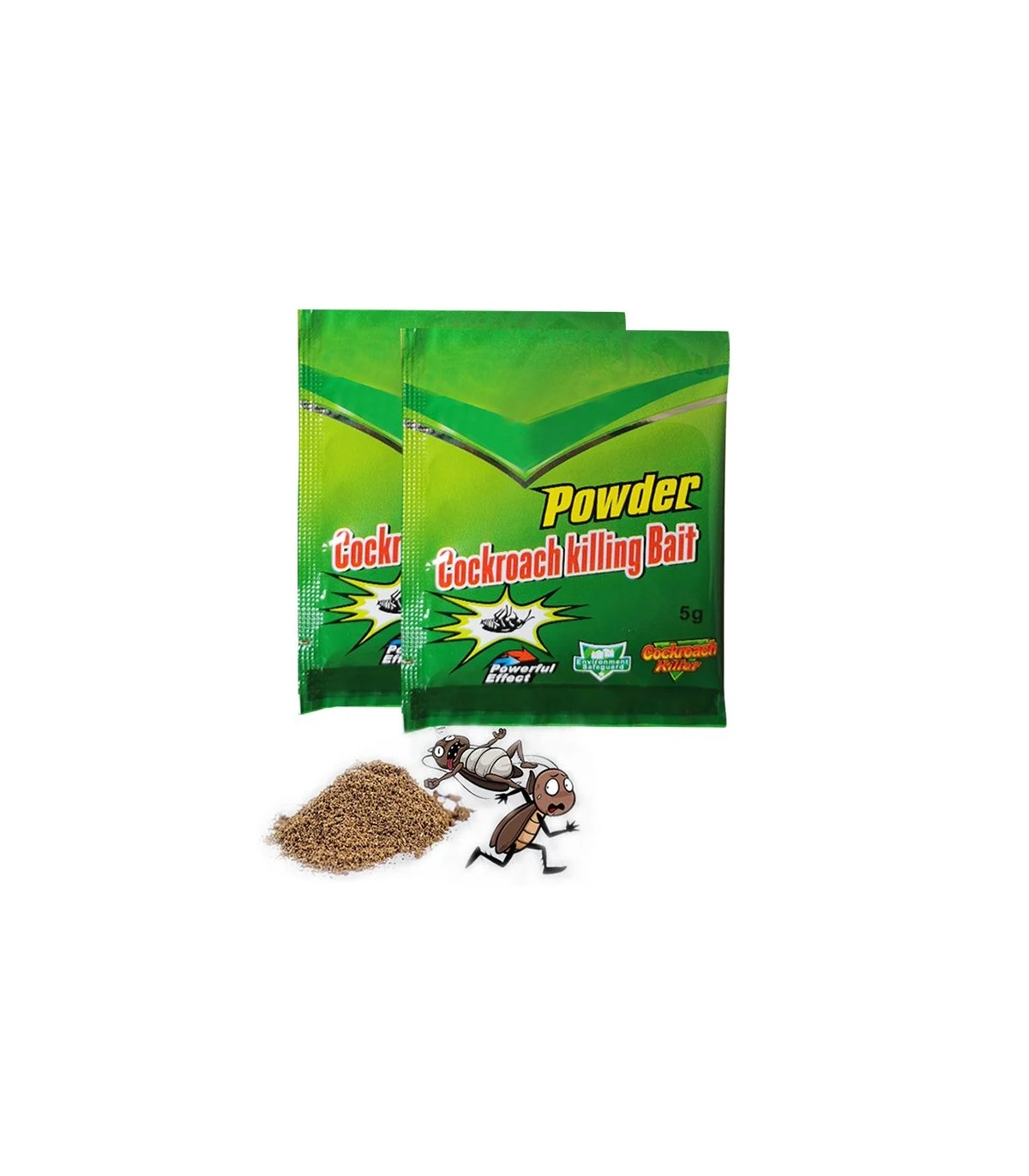 Poudre Anti Cafards Choc, sachets verts, insecticide puissant, lutte anti-nuisibles