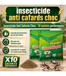 insecticide anti cafards choc - illustration e-commerce professionnelle - avec texte integre - Anti blattes et cafards - poudres